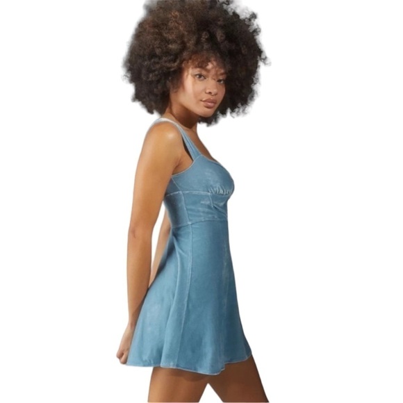 Urban Outfitters Velvet Babydoll Dress M Y2K Mini Corset Empire Waist Coquette - Picture 3 of 12